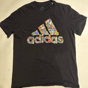 Adidas Black amplifier Tee with Colorful logo
